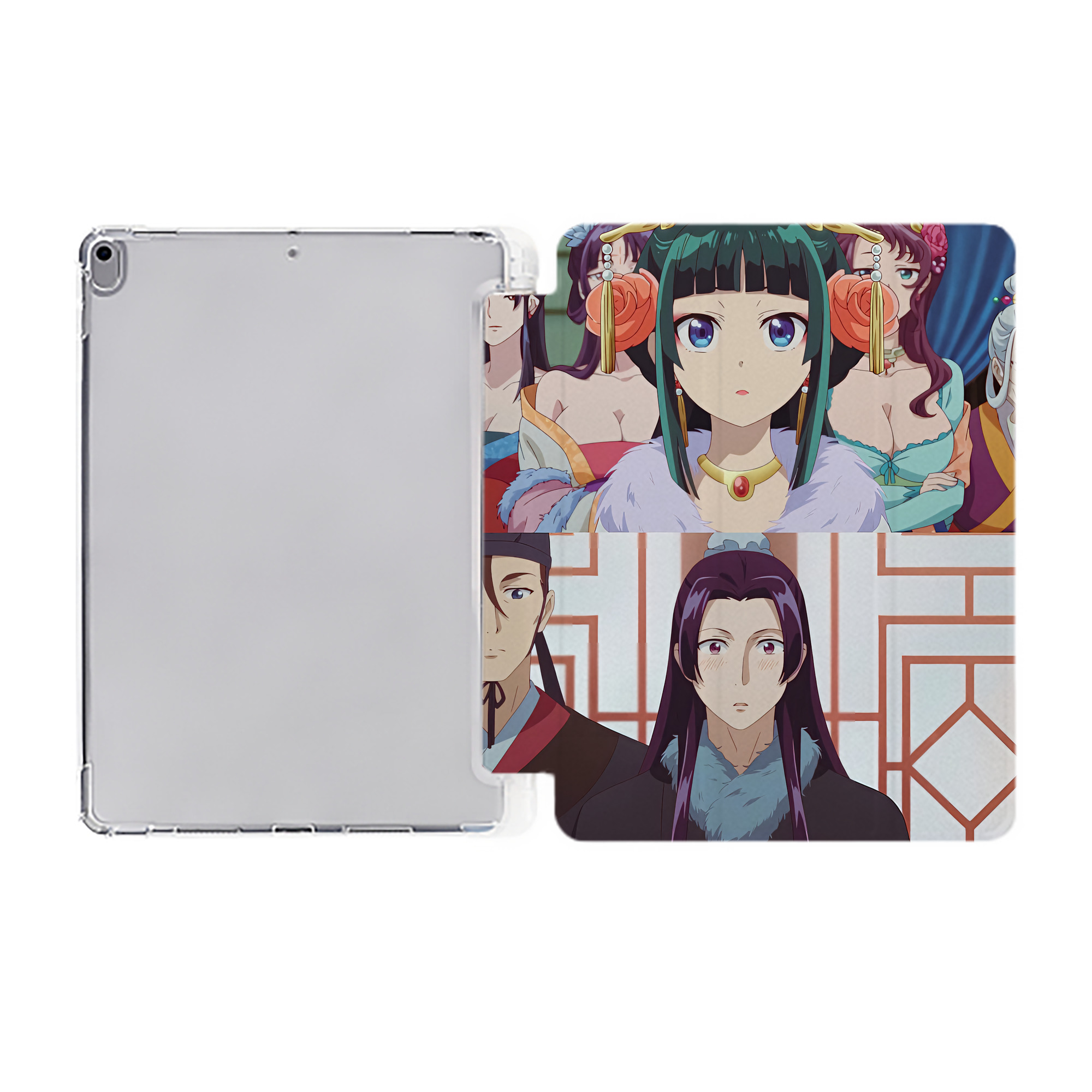 （画像用） 薬屋のひとりごと The Apothecary Diaries IPad ケース ペン収納付き 三つ折りスタンド PUレザー×シリコン 対応機種9.5/10.5/10.9インチ